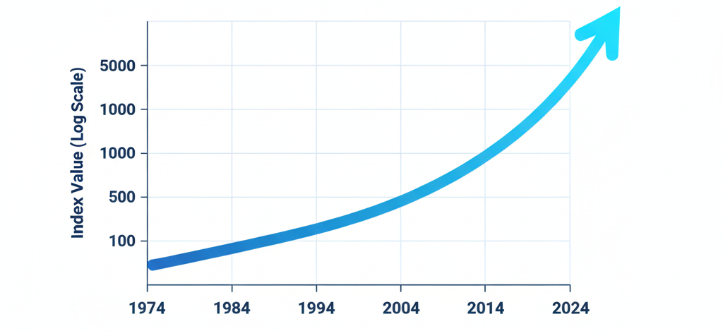 Graph showing stock market growth